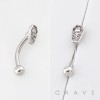 GOTHIC COFFIN SKULL ENGRAVED 316L SURGICAL STEEL CURVED BARBELL/EYEBROW